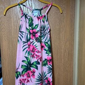 Pink Floral Sleeveless Dress